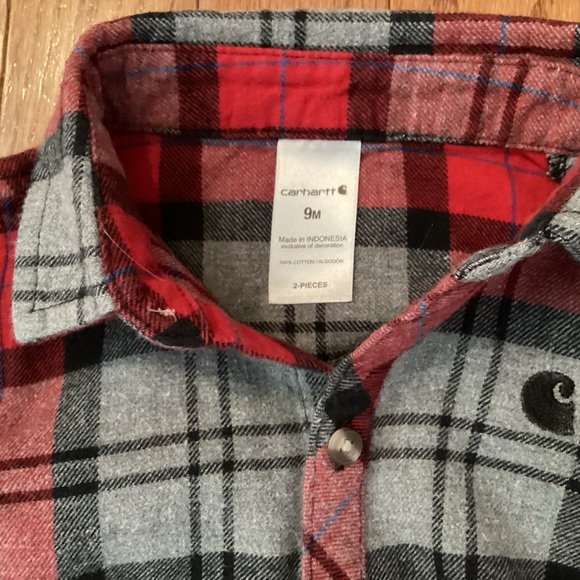 EUC Plaid 4-Pirce Wardrobe Starter, 9 Months; Ralph Lauren, Carhartt, Carters - Picture 3 of 9